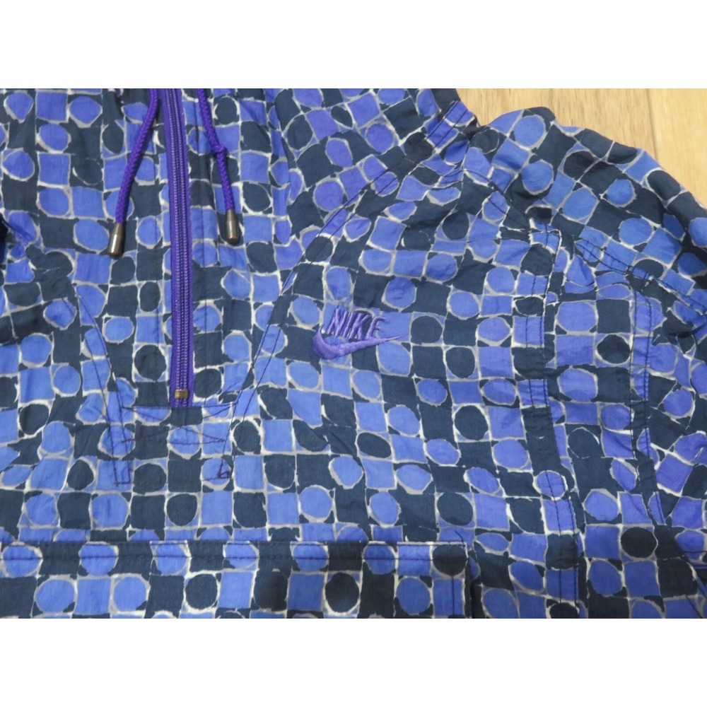 Vintage 90s Nike 1/4 Zip Mens Small Windbreaker Warmup Jacket Purple Hip Hop - Picture 4 of 11